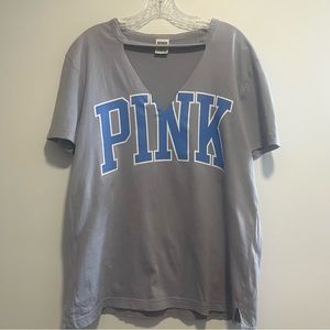 PINK VICTORIA’S SECRET Choker V Neckline Cotton Tee